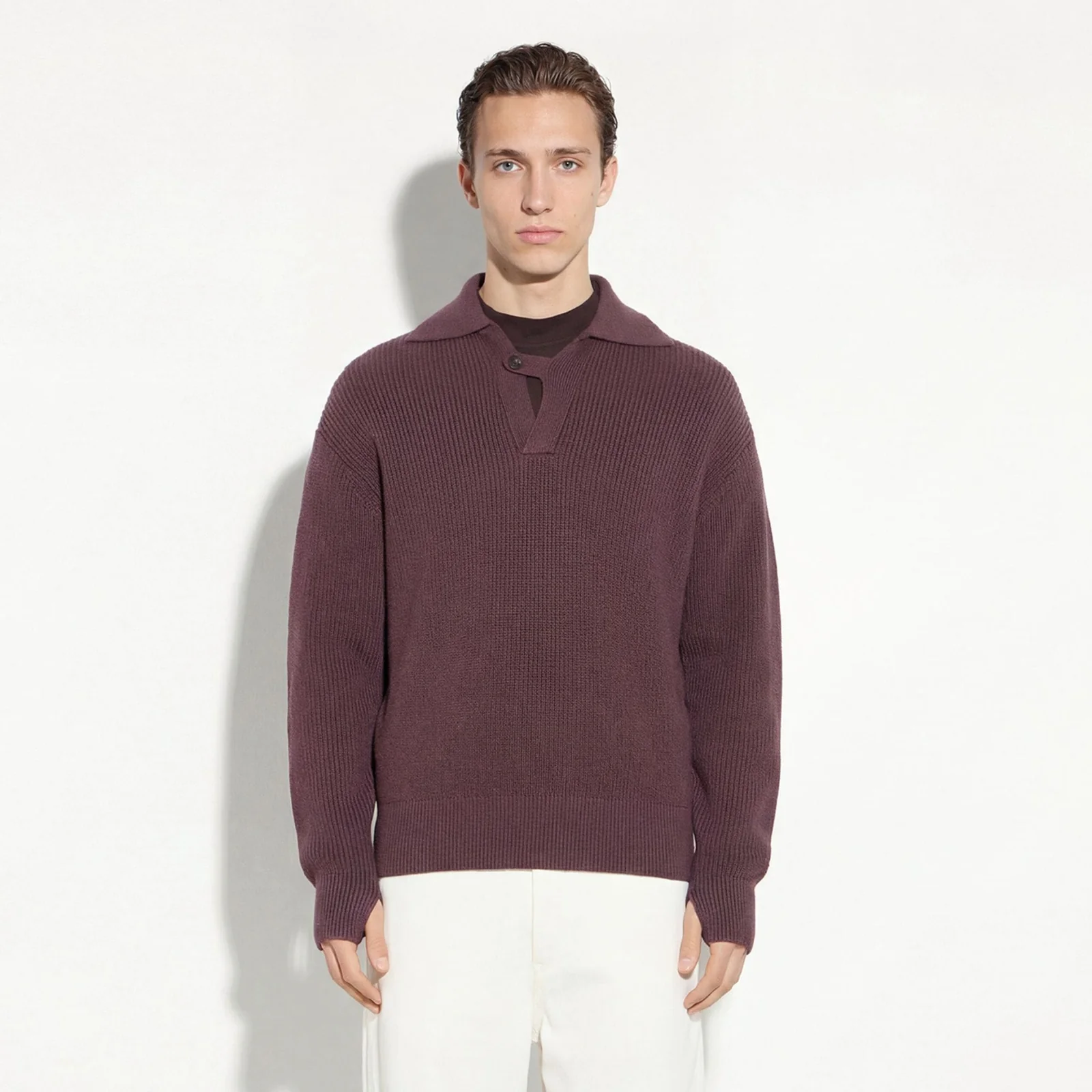 Maglia a Polo Over Fit in Lana Merino P.Pecora A031/F009 - immagine 3